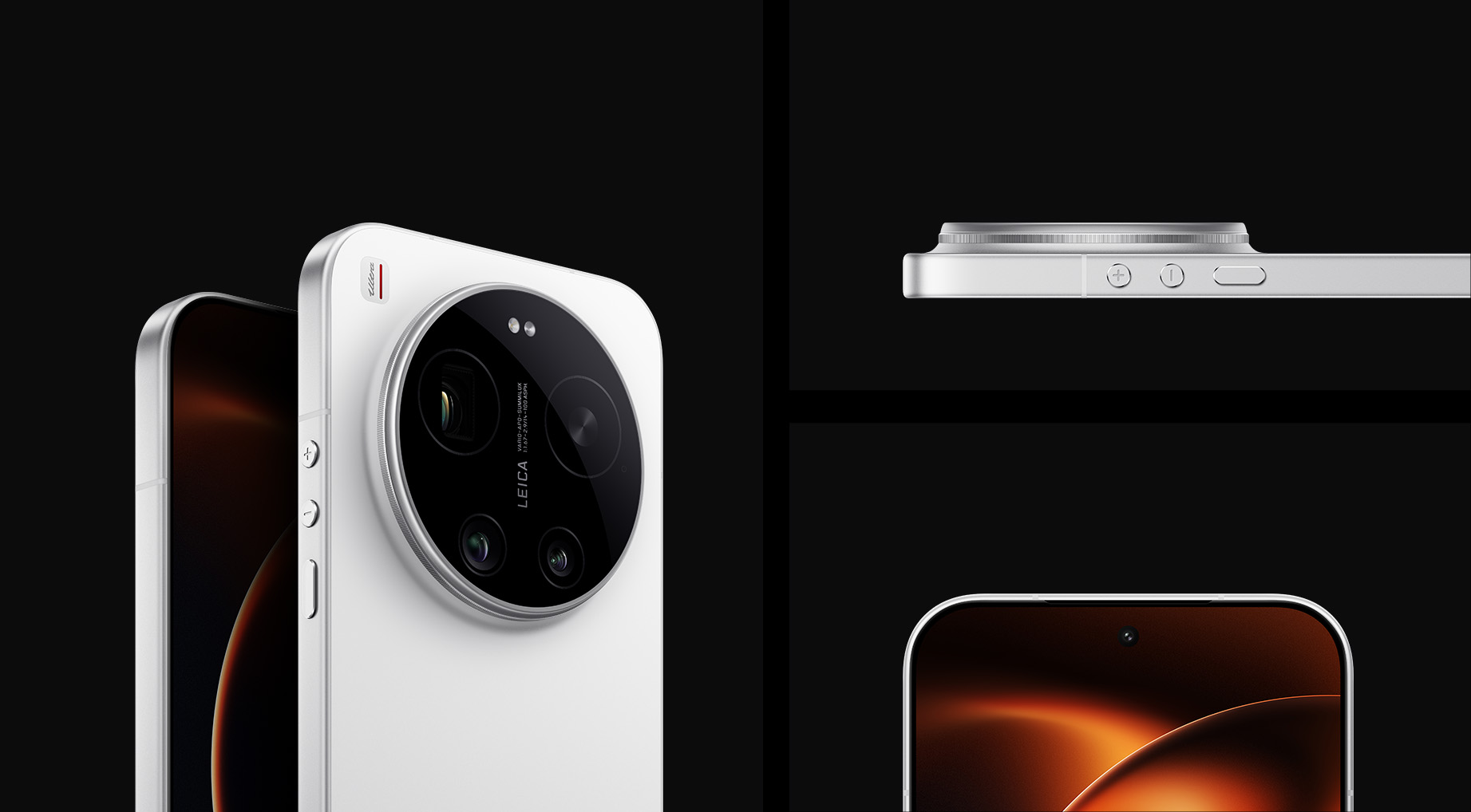 Xiaomi 17 Ultra в белом цвете, детали корпуса